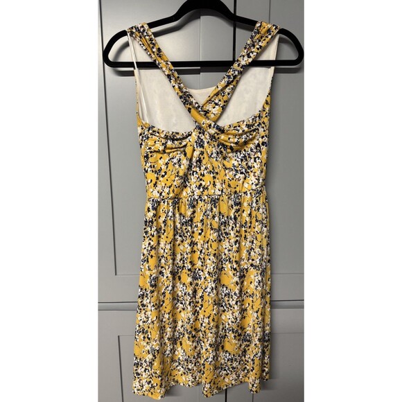 Kaileigh Tasha Dress Womens Small Floral Yellow Sleeveless Crossed Back Bohemian - Picture 7 of 8